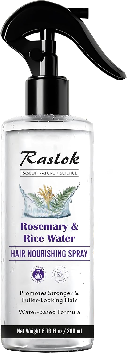 Nature+Science Rosemary & Rice Water Hair Spray | Made with 100% Natural Extracts | Lightweight, Non-Greasy Formula | for Softer, Smoother-Looking Hair | 6.76 Fl Oz / 200 Ml